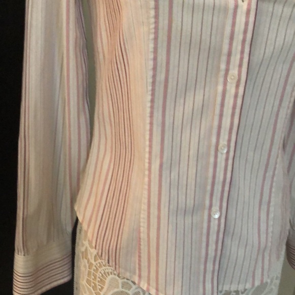 GREAT condition CALVIN KLEIN long sleeve button down fitted shirt striped sizeXS - Picture 3 of 7
